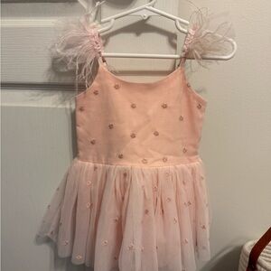 Charming Pink Kids Formal Dress with Floral Details
